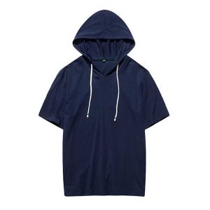 Wholesale 95% Cotton Blank Men Tshirts Custom Sublimation Printing Logo Hooded T Shirt