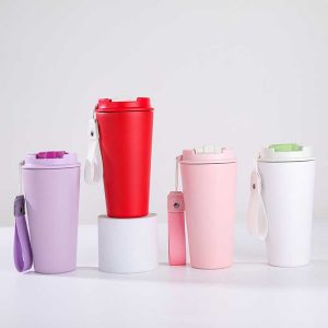 New Design 16oz 188 Stainless Steel Coffee Tumbler Double Wall Coffee Mug With Two Ways Drinking Lid