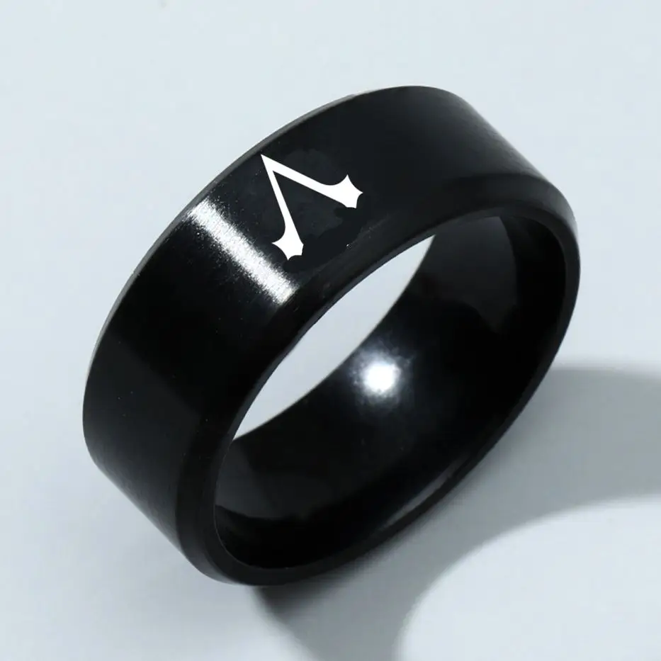 MOREDEAR 8mm 316 Titanium Ring Black for Men and Women Movie Ring