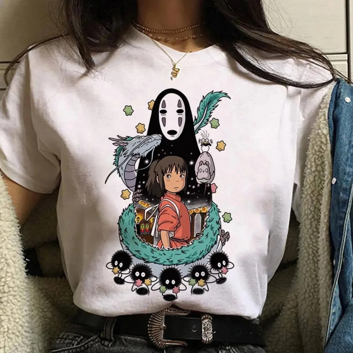 Printcess Women's Summer lightweight comfortable casual short-sleeved Men Plus Size Women Japanese Anime Harajuku kawaii