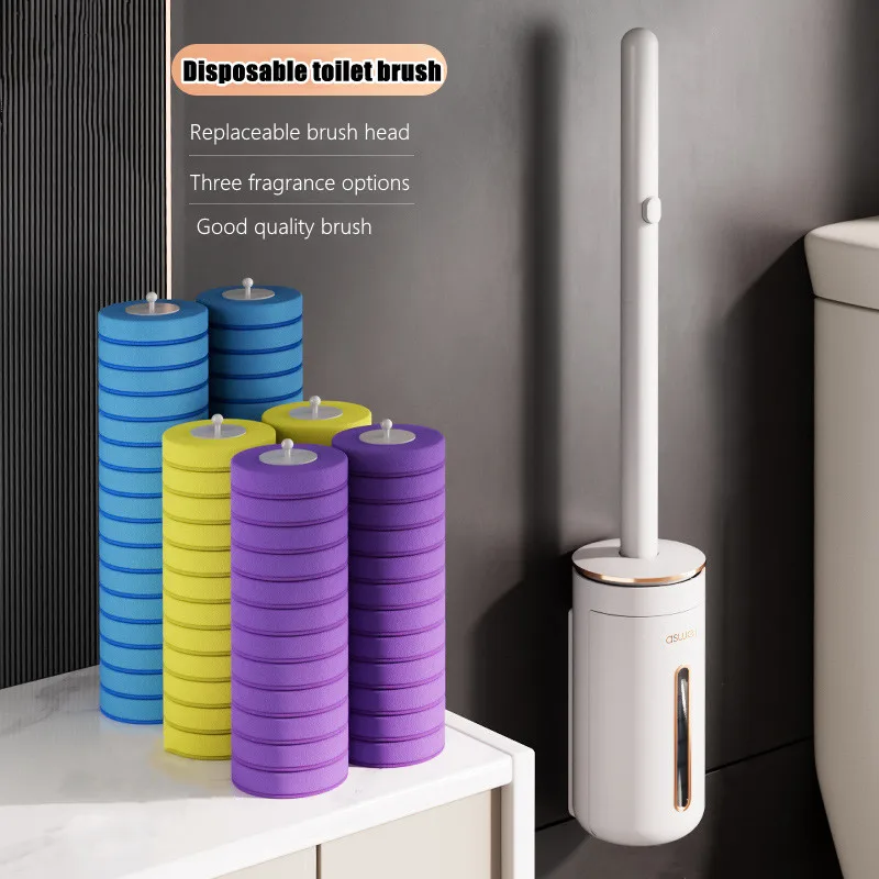Disposable Toilet Brush Wallmounted Toilet Cleaner Replacement Head Cleaning Tool Toilet Brush WC Kit Bathroom Accessories